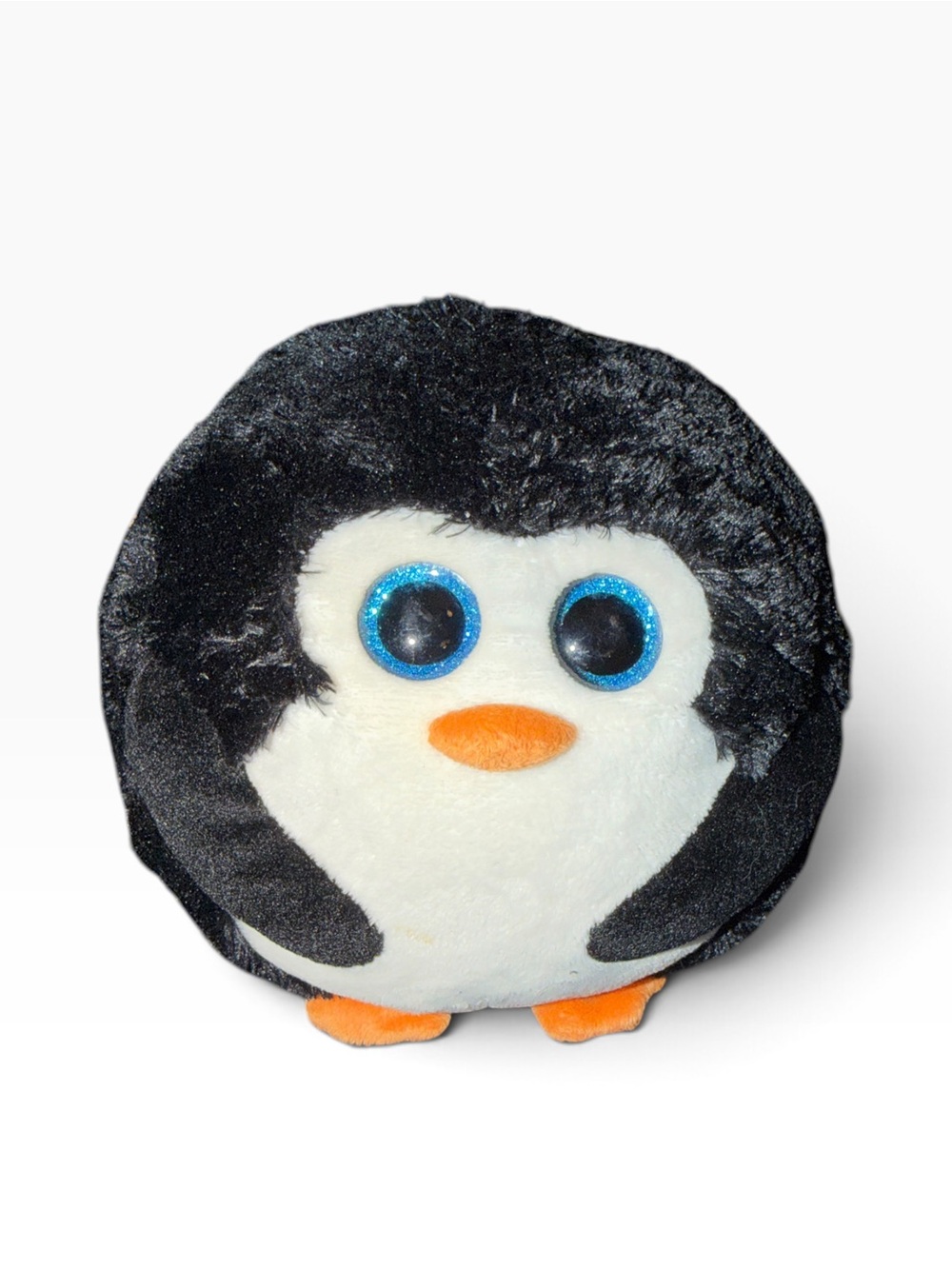 Ty Plush Penguin with Blue Glitter Eyes and Orange Beak